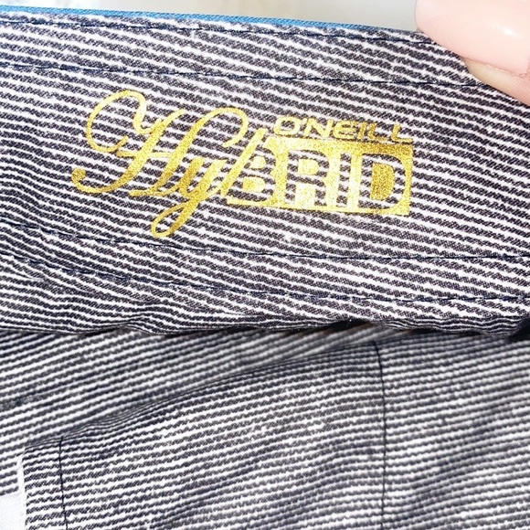 O'neill Hybrid Blue Striped Colorblock Size 40 Swim Trunks Board Shorts - Picture 13 of 16